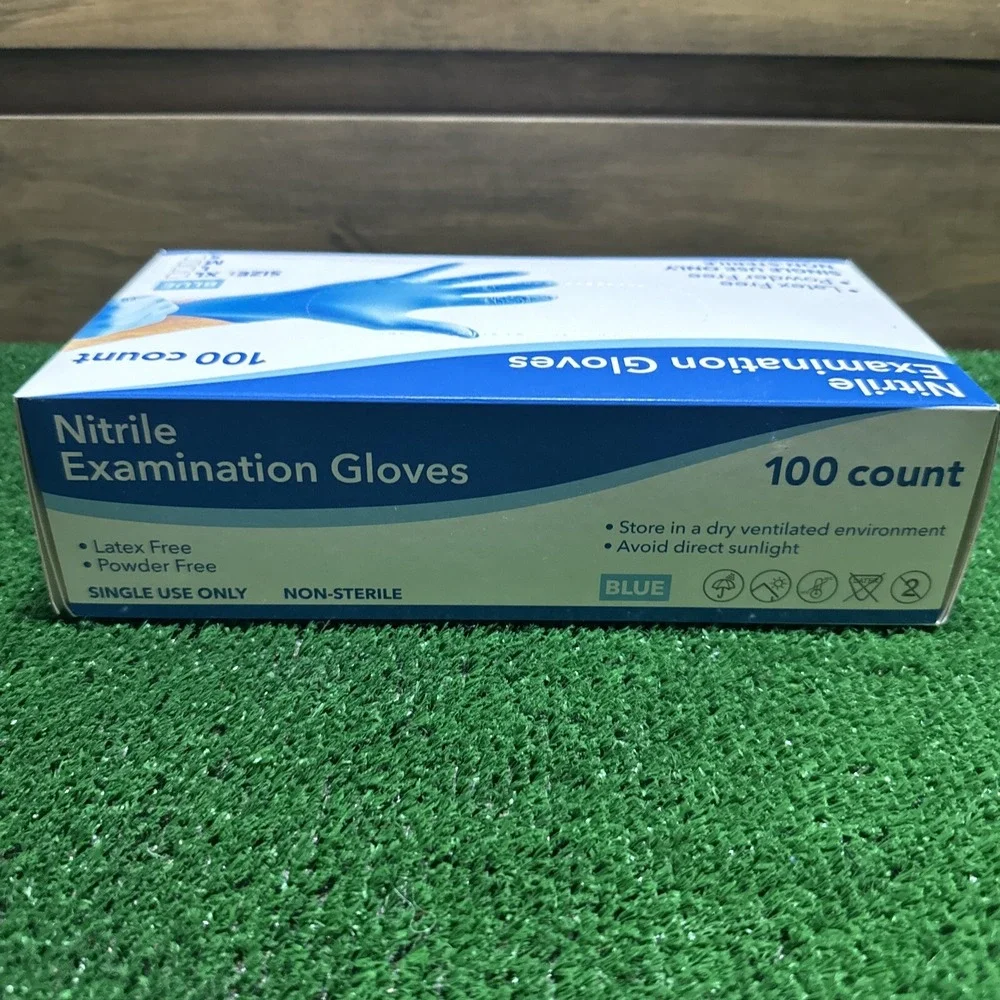 Nitrile Gloves Non-Sterile Powder-Free Latex-Free Single Use Exam 100ct Blue Med